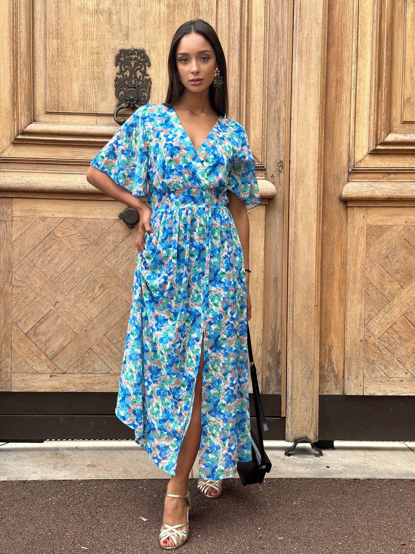 ROBE JADE FLORAL BLEUE